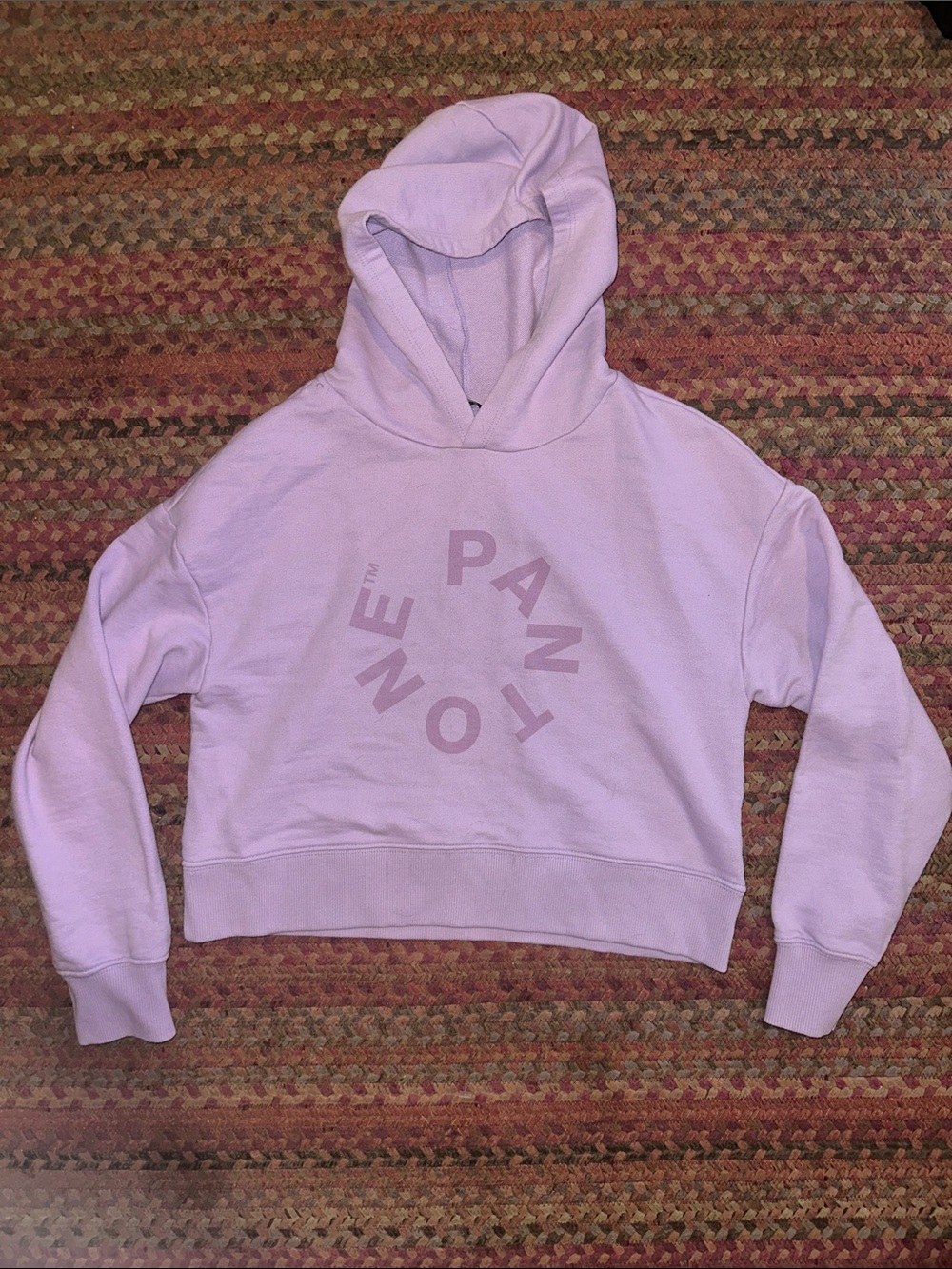 PANTONE Cropped Lavender Graphic Hoodie for Women